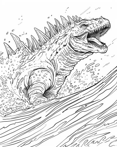 Kaiju godzilla coloring page