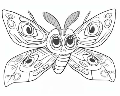 mothra coloring page