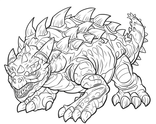 Kaiju coloring page | Shimo