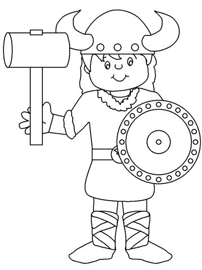 simple Viking coloring page