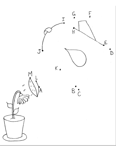 Connect the dots watering can coloring page