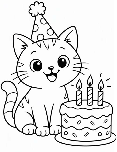 holiday cat coloring pages