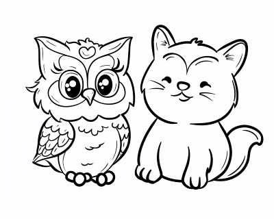 The Owl and the Pussycat, nursery rhyme coloring page