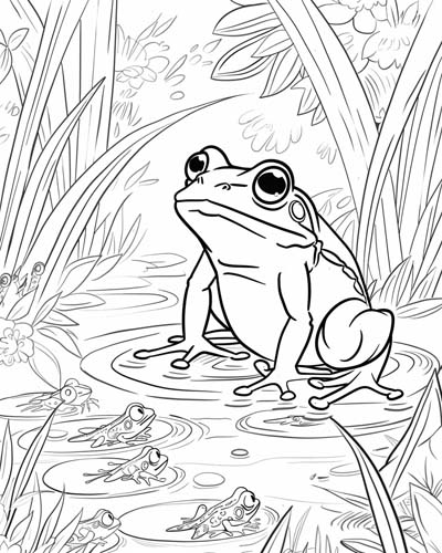 Darwin's Frog dad coloring page