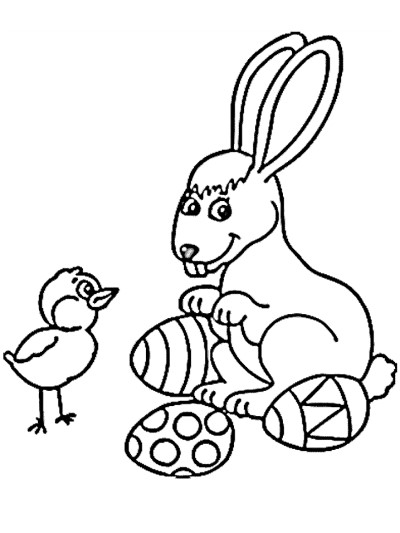 Easter bunny coloring page