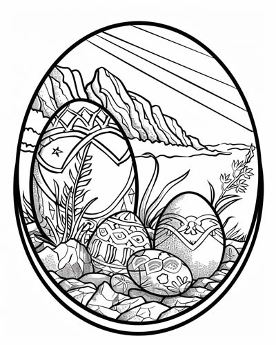 Easter egg portrait  coloring page