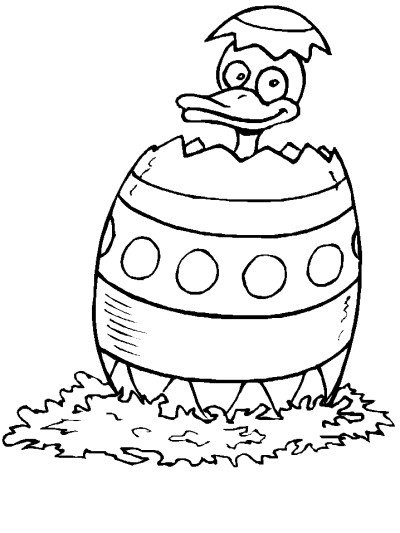 hatching Easter egg coloring page