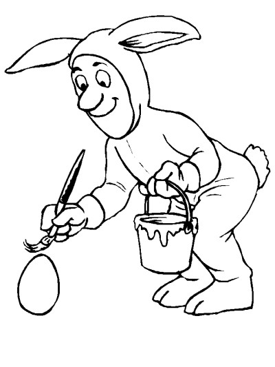 Dressed up as the Easter Bunny coloring page