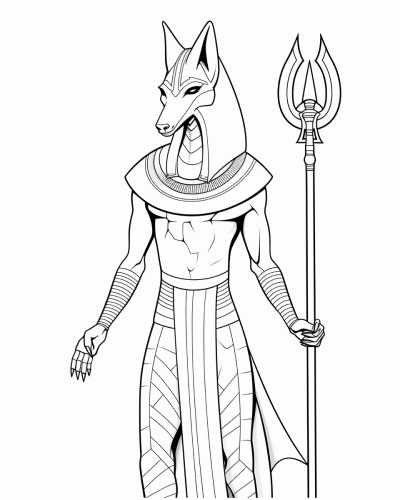 simple Anubis coloring page