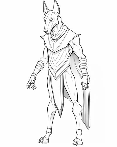 Anubis, god of the afterlife coloring page