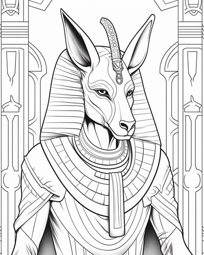 Egyptian god Anubis coloring page
