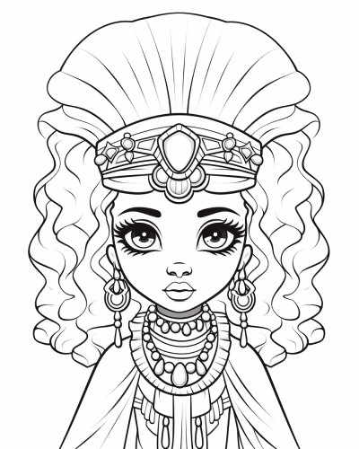 Cleopatra, chibi coloring page