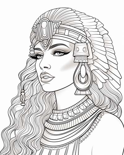 Pharoah Cleopatra coloring page