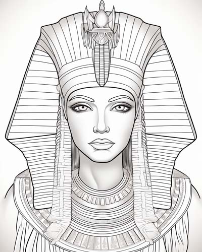 Cleopatra sarcophagus mask coloring page