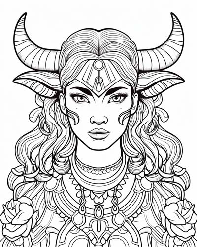 Egyptian goddess Hathor Coloring Pages