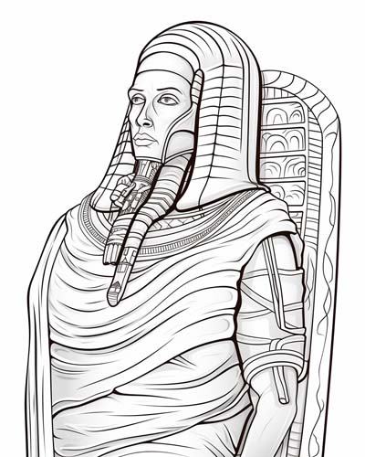 Egyptian sarcophagus coloring page