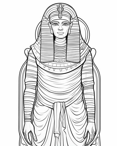 Egyptian sarcophagus coloring page