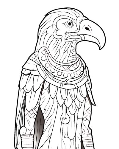 Ra as a falcon coloring page