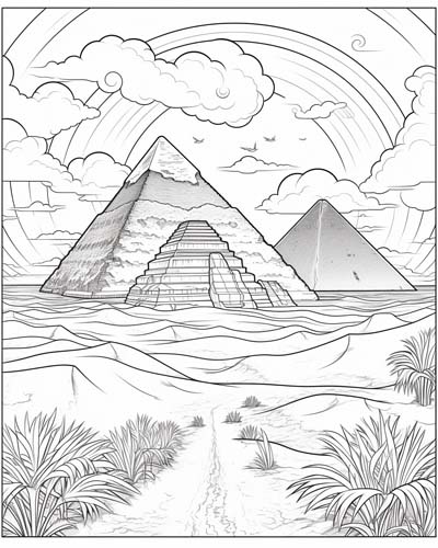 pyramid coloring page