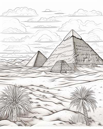 pyramid coloring page