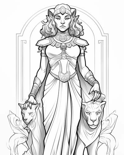 Sekhmet coloring page