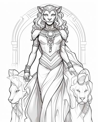 Sekhmet coloring page
