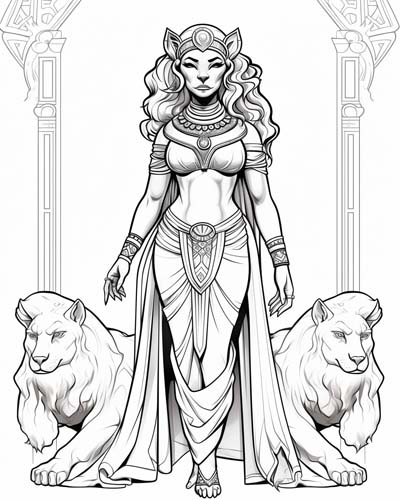 Sekhmet coloring page