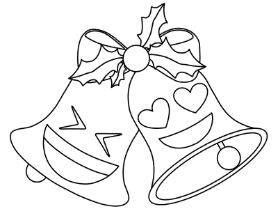 emoji coloring page: christmas bells