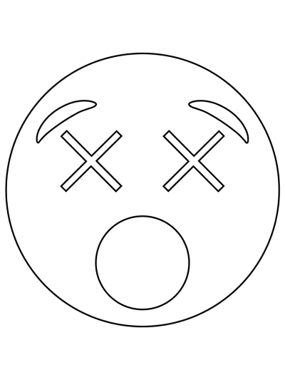 emoji coloring page: dead shocked