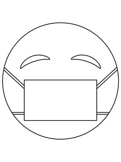 emoji coloring page: sick mask