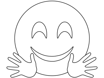 emoji coloring page: smile-hands