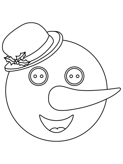 emoji coloring page: christmas snowman
