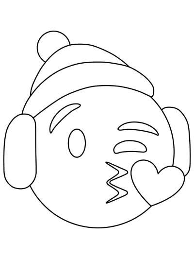 emoji coloring page: christmas toque