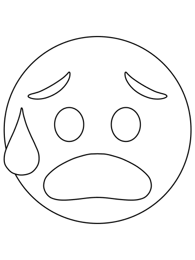 emoji coloring page: water worried