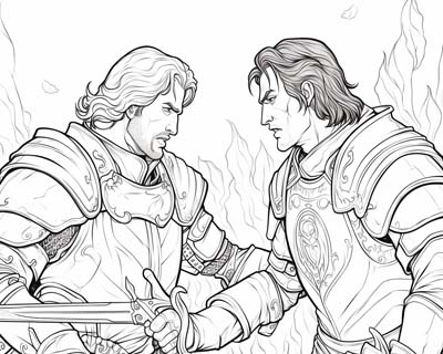 duel between Sir Tristan and Sir Lancelot
