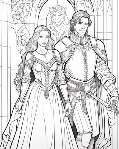 guinevere and arthur coloring page