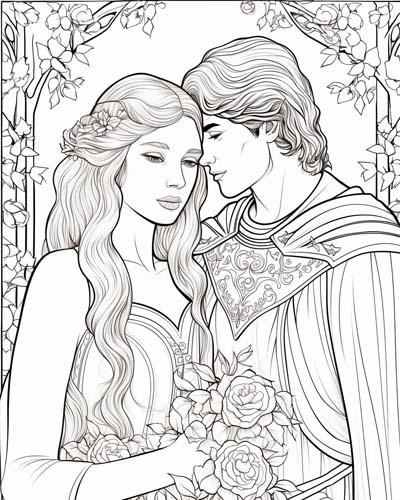 guinevere and lancelot coloring page