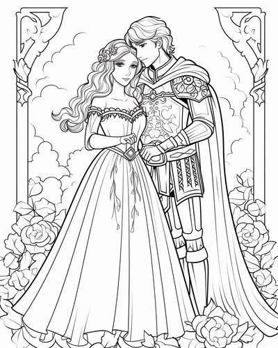 guinevere and lancelot coloring page