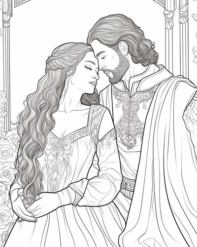 iseult and tristan coloring page