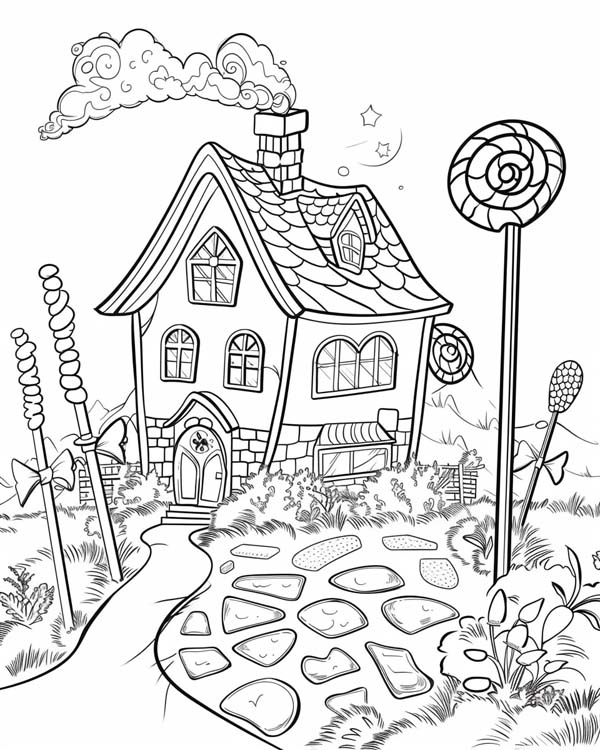 coloring page of Candy House