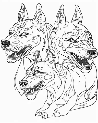 cerberus coloring page