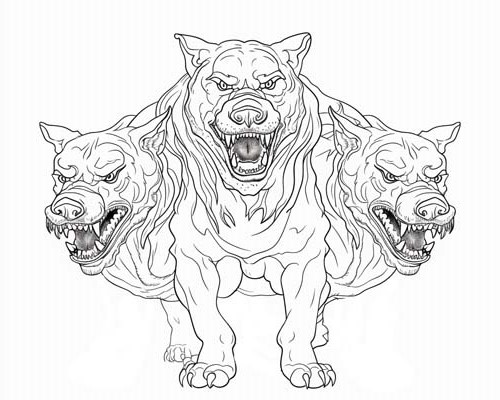 cerberus coloring page