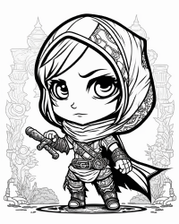 dungeons and dragons - rogue coloring page