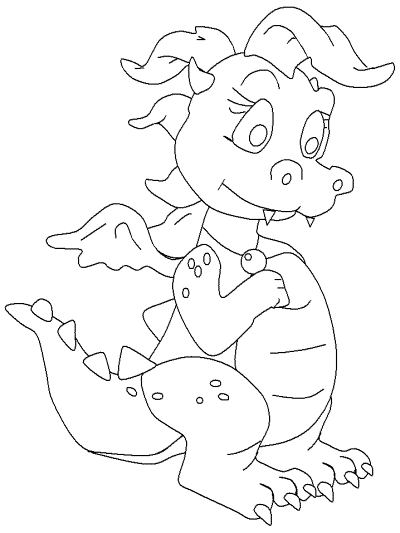 baby dragon coloring page