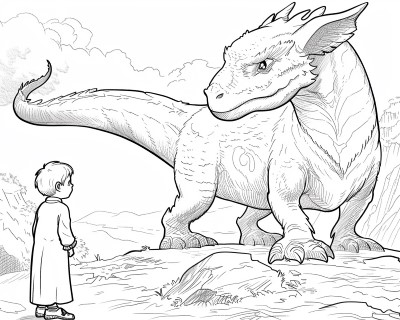 coloring page of Falkor from the Neverending Story