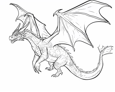 Rhaegal from Game of Thrones coloring page