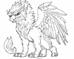 monsters and creatures - gryphon coloring page