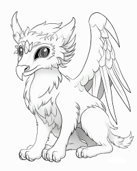 monsters and creatures - gryphon coloring page