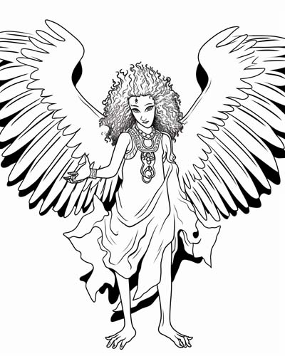 harpy coloring page