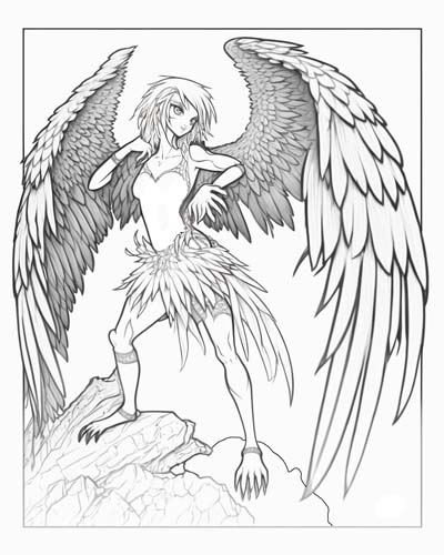 harpy coloring page